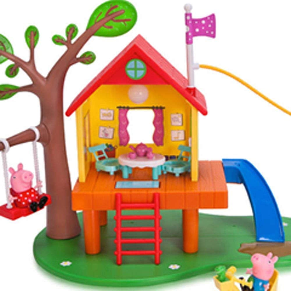 Nick Jr. Peppa Pigs Treehouse E Georges Fort Playset Caixa Danificada