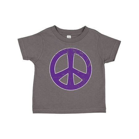 

Inktastic Peace Sign Purple Distressed Retro Gift Toddler Boy or Toddler Girl T-Shirt
