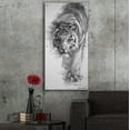 thumbnail image 5 of Epic Art 'Tiger approaching sketch' by Robert Campbell, Acrylic Glass Wall Art, 24"x48", 5 of 8