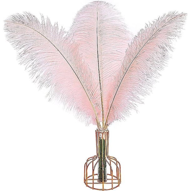 XmhyTop 12 plumas de avestruz rosas naturales a granel de 16 a 18 pulgadas, 40 a 45 cm, para centros de mesa de bodas, fiestas, Pascuas, Gatsby y decoración del hogar, plumas de avestruz