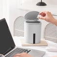 thumbnail image 4 of Small Plastic Desktop Trash Can with Lid, 1.3 L Compact Countertop Waste Bin for Kitchen, Office, Bathroom, Gray/Green/Pink, 4 of 6