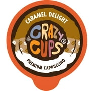Crazy Cups Caramel Delight Premium Cappuccino Coffee Pods, 22 Count for Keurig K Cup Machines