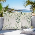 thumbnail image 4 of Green Eucalyptus Outdoor Pillow Covers Pack of 2 Leaf Retro Linen Background Farmhouse Waterproof Throw Pillow Covers Decorative Cushion Cases for Patio Garden Tent Balcony Couch 26x26 inch, 4 of 8