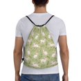 thumbnail image 2 of Kdxio Cute Rabbit And Flower Print Drawstring Backpack Bag,Waterproof Draw String Back Sack, Gym Drawstring Bags Swim Bag For Unisex, 2 of 9