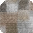 thumbnail image 4 of 8' Silver Gray And Beige Round Abstract Washable Indoor Outdoor Area Rug, 4 of 5