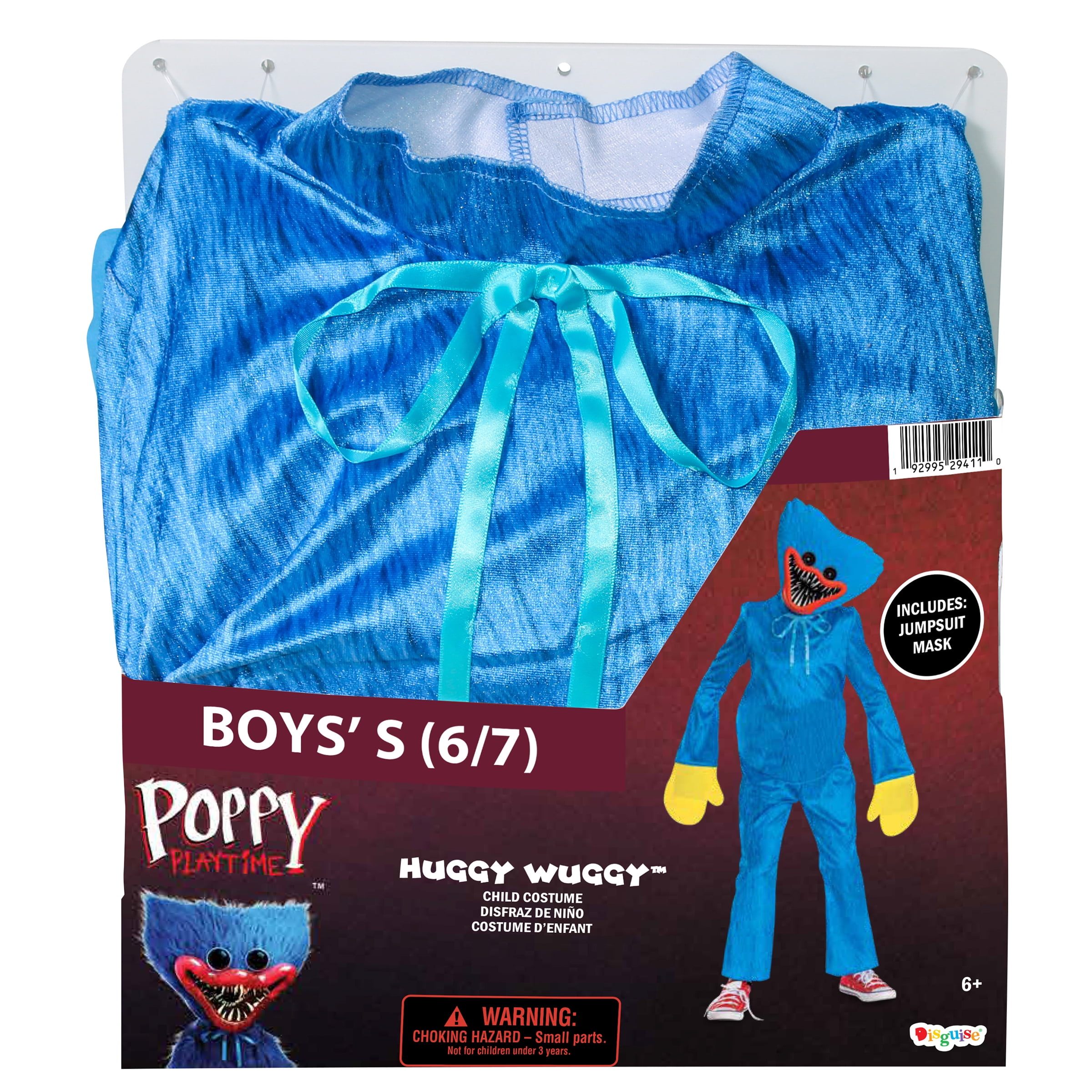 Poppy Playtime Huggy Wuggy Halloween Costume for Children, Boys Size S (6/7), by Disguise