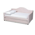 thumbnail image 1 of Allora Velvet Pink Daybed Rectangular Button Tufted 82.7"W x 58.3"D Unassembled, 1 of 10