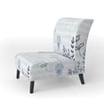 thumbnail image 2 of Designart "White and Blue Striped Pattern" Upholstered Patterned Accent Chair and Arm Chair, 2 of 5