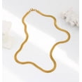 thumbnail image 2 of Collar con cadena en espiga chapado en oro, collar con cadena de plata 925, collar plano, 2 of 7