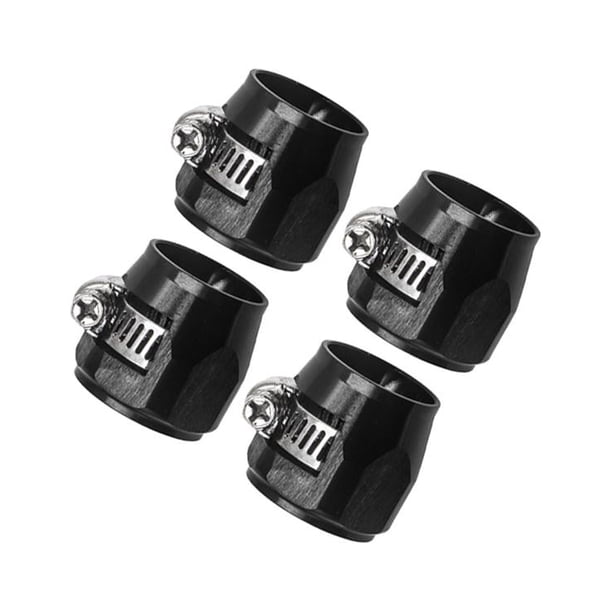 Abrazaderas de manguera profesionales de 4 piezas con banda de tornillo, accesorios para automóviles Negro AN10