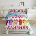 thumbnail image 2 of Manfei Flip Flops 3-Piece Full Size Comforter Sets,Lodge Cabin Bedding Comforter Set,Summer Holiday Bedding Sets,Super Cozy Ocean Room Decor,Reversible, 2 of 8