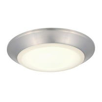 Westinghouse Lighting Westinghouse 7-3/8-Inch Dimmable ENERGY STAR LED Indoor/Outdoor Surface Mount Wet Location Brushed Nickel with Frosted Shade