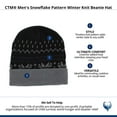 thumbnail image 3 of CTM  Snowflake Pattern Winter Knit Beanie Hat (Men), 3 of 3