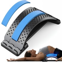 XIRQI Back Stretcher for Pain Relief,Multi-Level Back Cracker Lower Back Pain Relief Device,Lumbar Support Spine Board with 3 Adjustable Settings for Bed,Chair & Car with Massager