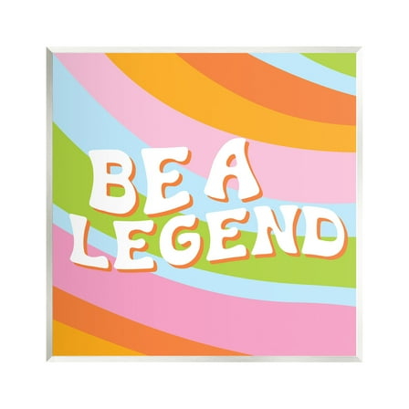 Stupell Industries Retro Be a Legend Inspirational Painting Unframed Art Print Wall Art, 12 x 12