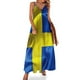 thumbnail image 1 of Nuevo vestido sin mangas con la bandera de Suecia, vestidos de fiesta , vestidos de mujer, vestido de verano para mujer, 1 of 7
