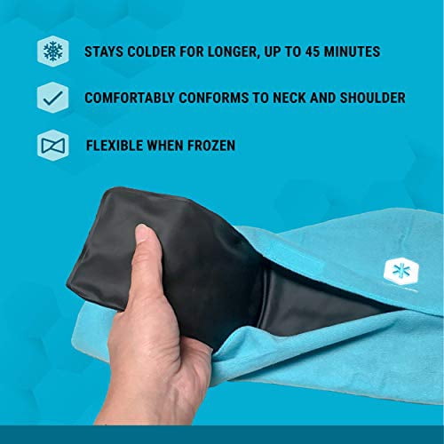 ICEWRAPS 7"x28" Neck and Shoulder Reusable Ice Pack with Soft Fabric Cover - Extra Long Flexible Cold Therapy Wrap for Injuries, Swelling, and Chronic Pain Relief