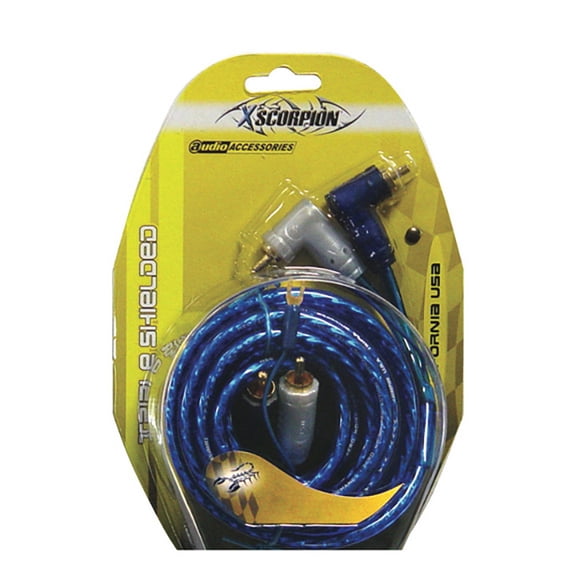 RCA CABLE 15' XSCORPION BLUE TRIPLE SHIELDED W/REMOTE WIRE