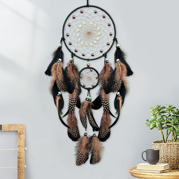 Vrorvz Attrape-Rêves Fait Main Cadeau de Guérison Décoration Maison Pendentif Filet de Rêve Unique avec Plumes Colorées Design Tissé pour Chambre Salon Ou Bureau