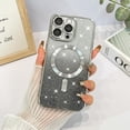 thumbnail image 2 of Case for iPhone 15 Pro Max Case for Women [Compatible with MagSafe] Full Camera Protection Plating Luxury Glitter Bling Soft TPU Shockproof Protective Cover for 15 Pro Max - Silver, 2 of 12