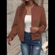 thumbnail image 5 of Chaqueta Informal de Mujer con Cuello Alto y Cremallera, Ideal para Otoño. Conjuntos con Bolsillos. Color Caramelo 5XL, 5 of 9