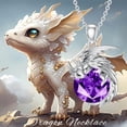 thumbnail image 5 of DVEATR Dragon Necklace with Birthstone Sterling Silver Wyvern Dragon Pendant Necklace Gift for Women, 5 of 10