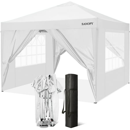 sanopy 10 x10 outdoor canopy tent waterproof pop up backyard canopy portable party commercial instant canopy shelter tent gazebo with 4 removable sidewalls & carrying bag for wedding picnics camping