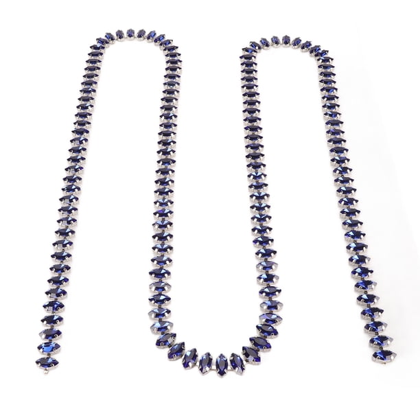 Dekaim Cadena De Garra De Diamantes De Imitación, Cadena Con Cuentas De Diamantes De Imitación Cortables Brillantes, Adorno Para Manualidades DIY, Decoración De Ropa, Costura, 1 Yarda(Azul)