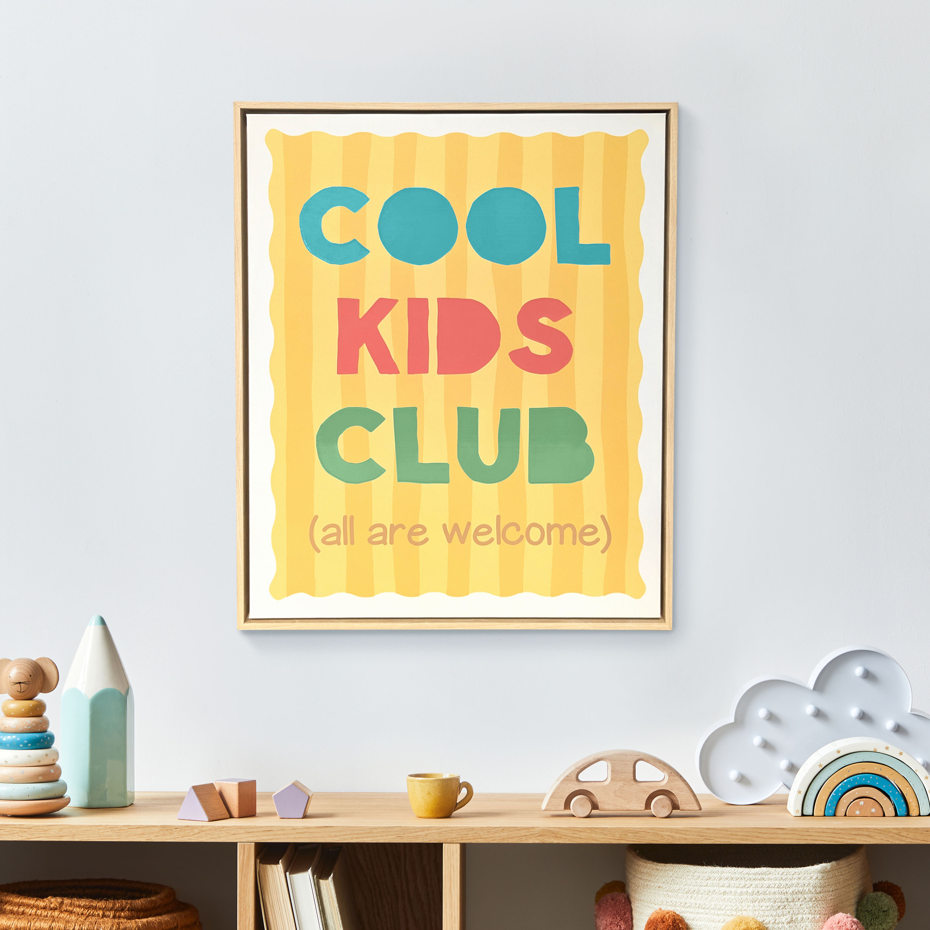 House of Happy 16x20 "Cool Kids Club" Kids 3D Printed Wall Art on Canvas