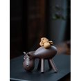 thumbnail image 3 of Chinese Handmade Purple Clay Tea Pet Tea Set Lucky Donkey Statue Ornaments Tea Figurine Sculpture Crafts, 3 of 7
