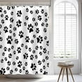 thumbnail image 5 of Dog Paw Shower Curtain Funny Pet Paw Print Cute Animal Dog Cat Footprint Black White Pattern Pet Lovers Kids Bathroom Decor Set with 12 Hooks 72×72 inches, 5 of 6