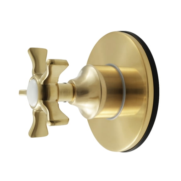 Kingston Brass KS4037NX Hamilton Single-Handle Six-Way Diverter Valve with Round Trim Kit in Brushed Brass