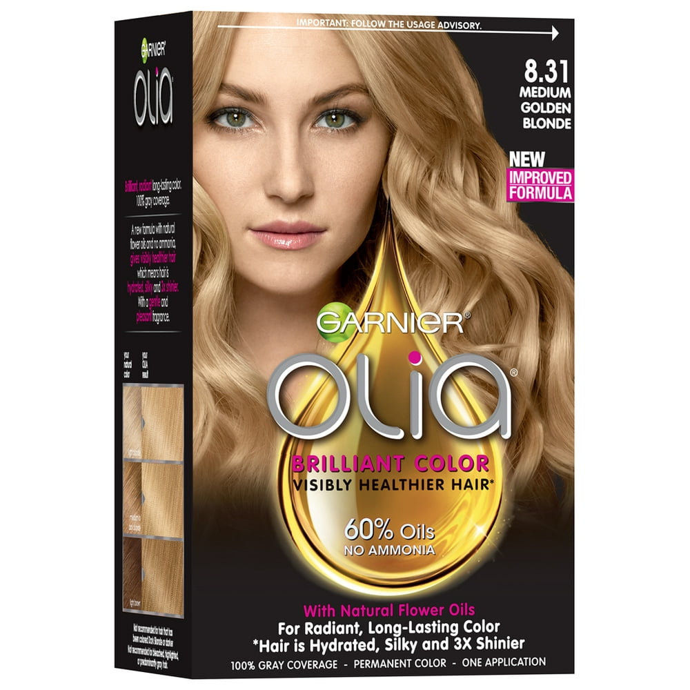 Garnier Olia Oil Powered Permanent Hair Color, 8.31 Medium Golden