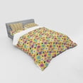 thumbnail image 3 of Flower Duvet Cover Set, Continuous Abstract Bindweeds Demonstration Summer Tone Colors Illustration, Bedding Set with Shams and Fitted Sheet, 3 Sizes, by Ambesonne, 3 of 3