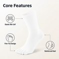 thumbnail image 2 of 12 Pairs Mens Cotton Five Finger Crew Toe Socks, Athletic Running Separate Toe Socks for Hiking Training Daily Wear, Moisture Wicking, 2 of 7