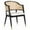 Black/Natural, variant on SAFAVIEH Couture Rogue Mid-Century Linen Solid Dining Chair, Black/Natural