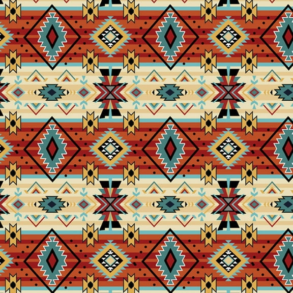 David Textiles Woven Diamonds Red/Cream 100% Cotton Fabric by The Yard