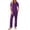 Purple, variant on Ekouaer Women Heart Pajamas Set Button Down Short Sleeve Lounge Set with Long Pants Soft and Comfortable Sleepwear
