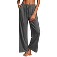 thumbnail image 2 of vdgthytj Athletic Pants for Women Drawstring Elastic Waist Wide Leg Loose Running Casual Trousers with Pockets(Large,Dark Gray), 2 of 6
