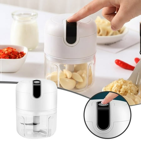 

FensXil Garlic Press Electric Food Chopper Small Garlic Chopper Vegetable Chopper Cordless USB Charging Kitchen Food Masher Tools 250ml
