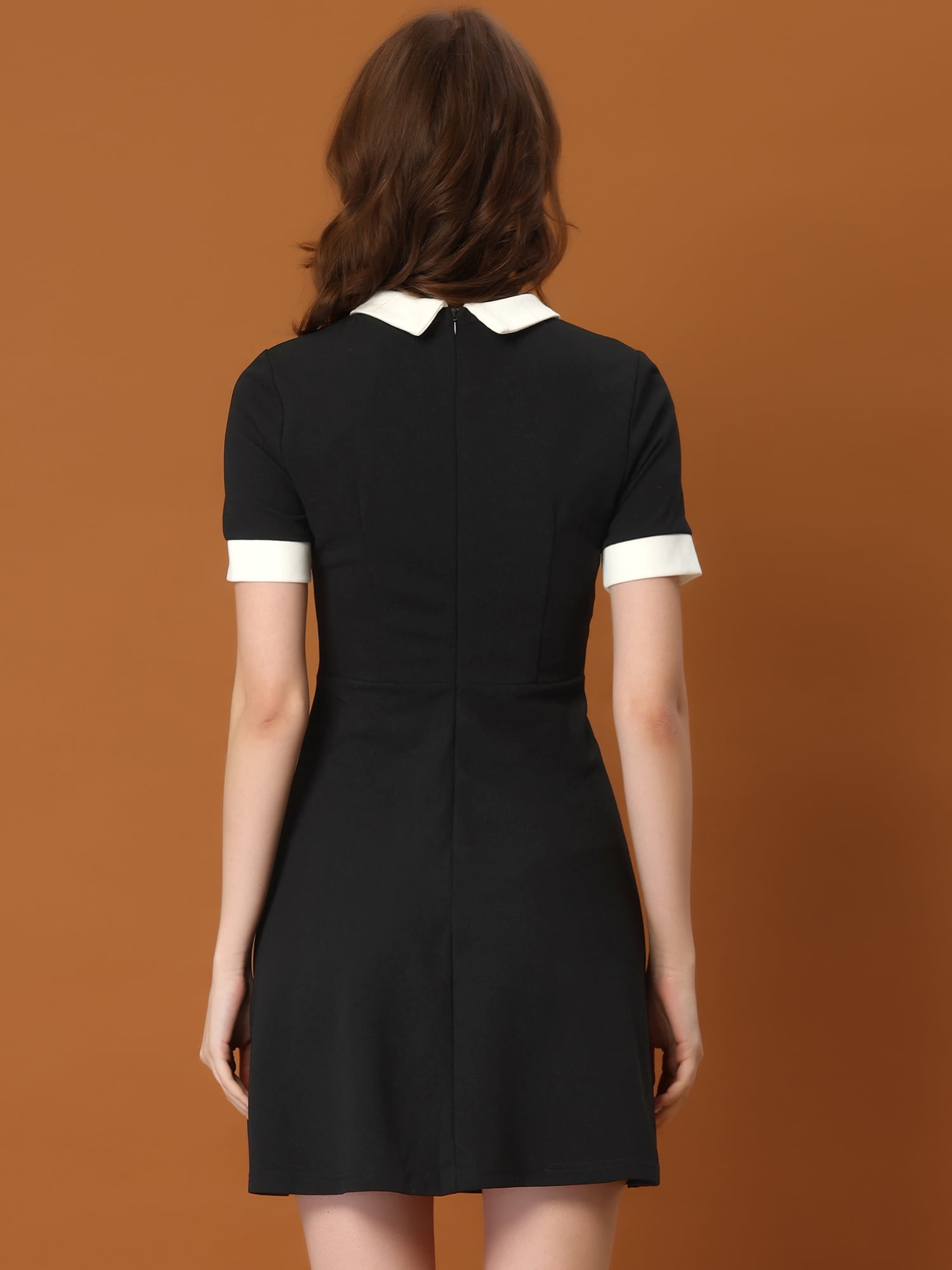 DARING DIVA Work Dress Contrast Color Fit and Flare Dresses XL Black