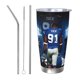 thumbnail image 1 of Taza térmica duradera de acero inoxidable 304 con tapa y pajita con temática del equipo de fútbol de los Gigantes Taza térmica de acero inoxidable de 20 oz Taza para automóvil Adecuada para bebidas, 1 of 8