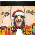 thumbnail image 4 of Merry Christmas Santa Shetland Sheepdog Scarf Twinkling Lights Xmas Holiday All Over Print Boxer Briefs Underwear for Men Dad Sheltie Dog Lover Gifts - 00022, 4 of 6