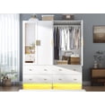 thumbnail image 7 of Blotout 70" Armoire Wardrobe Closet with Mirror, LED Wardrobe Armoire with 2 Drawers, 2 Door Wood Armoire Storage with Hanging Rods and Multi-Layer Shelves, 7 of 7