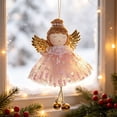 thumbnail image 3 of 3-Style Christmas Angel Hanging Ornament,Lace Sequin Skirt Metal Bell Cloth Figurine,Multicolor Holiday Decor,1-Count, 3 of 10