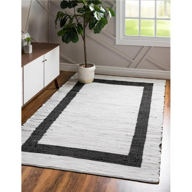 Unique Loom 3153967 7 x 10 ft. Chindi Jute Rectangle Area Rug, White