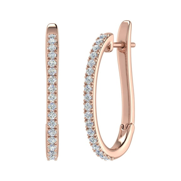1/2 Carat Diamond Hoop Earrings in 14K Rose Gold (SI1-SI2 Clarity)