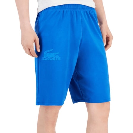 Lacoste Men's Velour Crocodile Fleece Indoor Shorts XL Blue