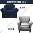 thumbnail image 6 of Topchances Stretch Fabric Velvet Plush Armchair Sofa Slipcover, Dark Blue, 6 of 11