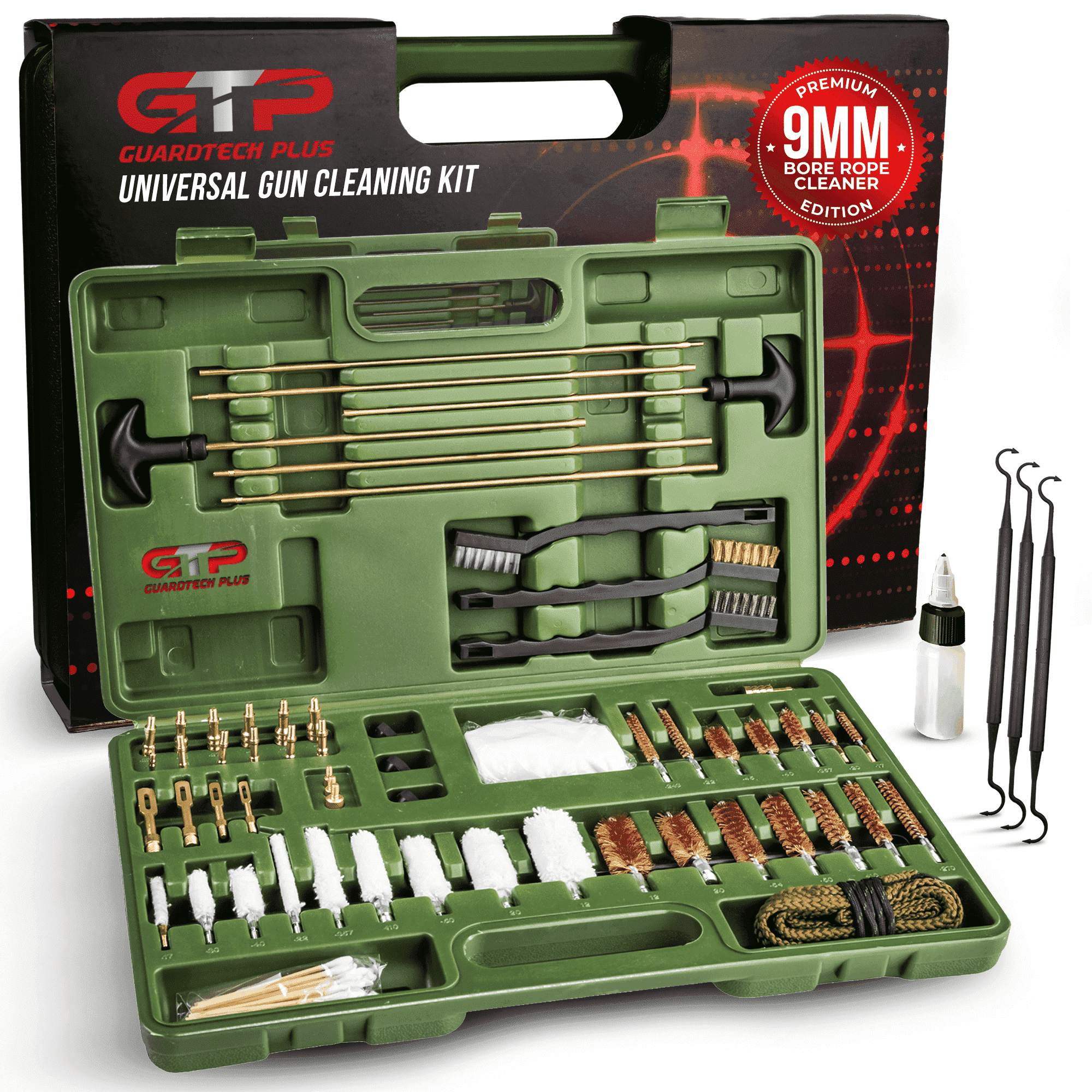 Gunmaster Wooden Toolbox with 17 Piece Universal Gun Cleaning Kit